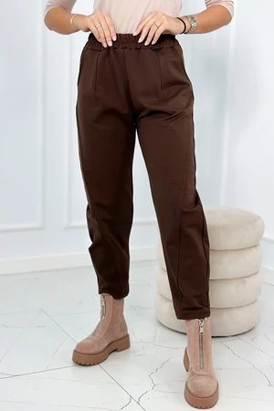 Viscose trousers brown