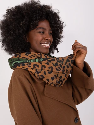 Dark green women's scarf with print