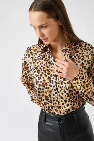 Koton Women's Yellow Patterned Shirt