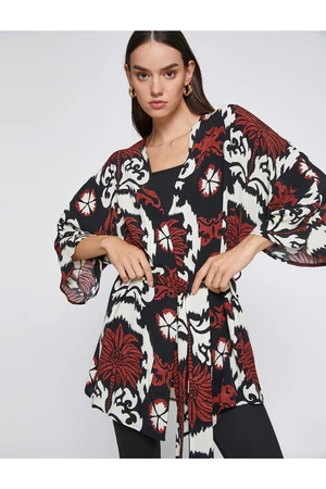 Koton Patterned Belted Kimono