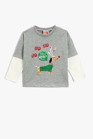 Koton Baby Boy Gray Melange Pattern T-Shirt