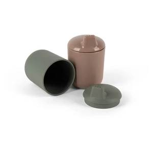 Dantoy Tiny Bio Sippy Cups hrnek Olive/Mocca 0m+ 2 ks