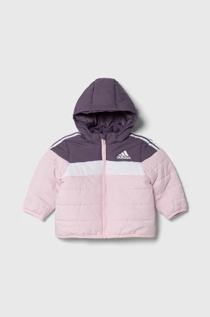 Dětská bunda adidas růžová barva