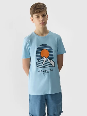 Chlapčenské tričko s potlačou z organickej bavlny - modré