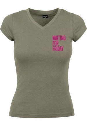 Ladies Waiting For Friday Box Olive Tee