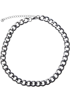 Large gunmetal chain necklace