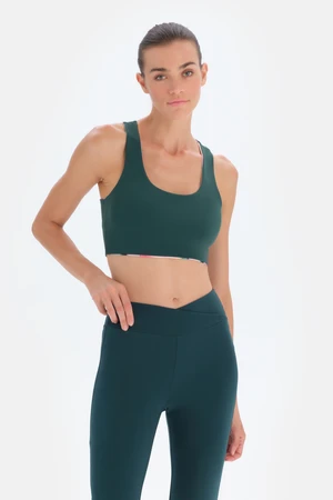 Dagi Dark Green Women's Reversible Sports Bra