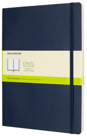 Moleskine - zápisník měkký, čistý, modrý XL