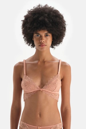 Dagi Salmon Soft Bra with Lace Piping Detail