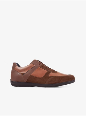 Brown Men's Sneakers with Suede Details Geox - Men's