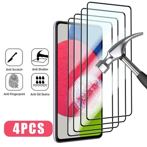 4PCS Tempered Glass for Samsung A53 A14 A52 A12 A23 A13 A71 A50 A70 Screen Protector for Samsung A30 A31 A32 A51 A72 A33 A73 5G