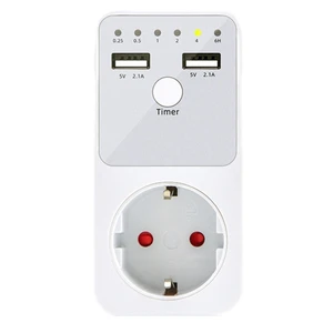 Intelligent Programmable Countdown Timer Socket Electrical 6HR Socket For USB Interface Switch EU Plug