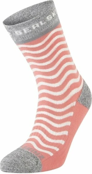 Sealskinz Rudham Mid Length Women's Meteorological Active Sock Pink/Cream/Grey L/XL Fahrradsocken