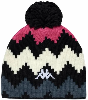 Kappa 6Cento Pomok G Beanie Black/Fuchsia Purple/White/Grey Asphalt Graphic 05 Téli sapka