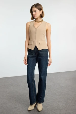 Trendyol Mink Regular Crop Woven Vest