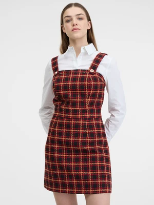 Orsay Red-Black Ladies Checkered Dress - Ladies