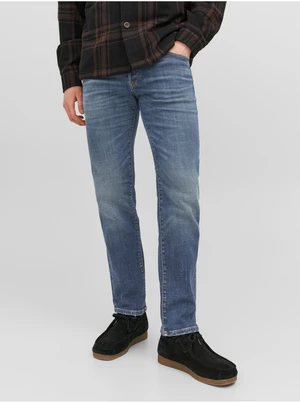 Modré pánske straight fit džínsy Jack & Jones Tim