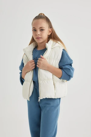 DEFACTO Girl Water Repellent Hooded Basic Puffer Vest