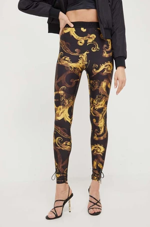 Legíny Versace Jeans Couture dámské, černá barva, vzorované, 76HAC101 JS292