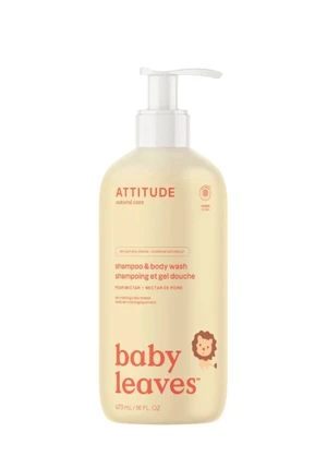 Attitude Detské telové mydlo a šampón s vôňou hruškovej šťavy Baby Leaves (Shampoo & Body Wash) 473 ml