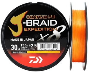 Daiwa splétaná šnůra j-braid exped. x8e 3000m smash orange - 0,20 mm 16 kg