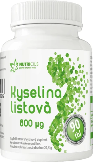 NUTRICIUS Kyselina Listová 800 mcg 90 tablet