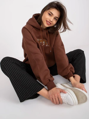 Brown sweatshirt with Peggy embroidery