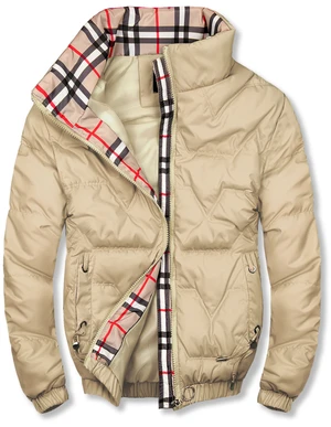 Kurzjacke mit Karomuster Beige