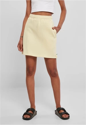 Women's organic terry miniskirt soft yellow