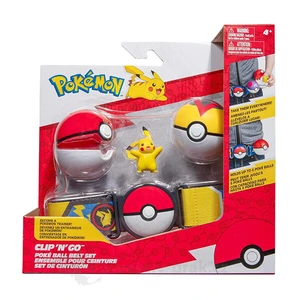 Jazwares Pokémon Clip and Go set - Pikachu s opaskom - Poké Ball + Level Ball