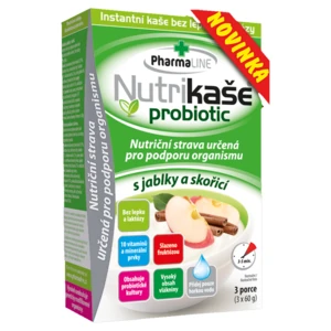 PHARMALINE Nutrikaše probiotic s jablky a skořicí 3 x 60 g