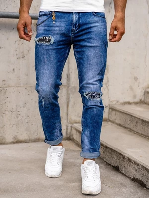 Tmavě modré pánské džíny slim fit Bolf 85001S0