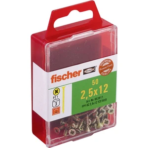 Fischer  653917 skrutka so zápustnou hlavou 2.5 mm 12 mm krížová dražka Pozidriv     glavanizované zinkom 50 ks