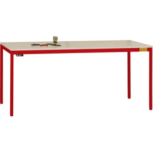 Manuflex LD1903.3003 ESD pracovný stôl UNIDESK s gumovou doskou, rám rubínovo červený RAL 3003, š xhxv = 1200 x 800 x 72