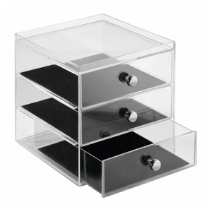 Organizér s 3 zásuvkami InterDesign Serwa, výška 18 cm