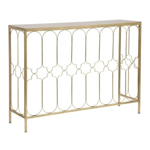 Konzolový stolík s konštrukciou v zlatej farbe Mauro Ferretti Balcony, 112 × 31 cm