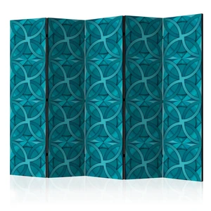 Paraván Geometric Turquoise Dekorhome 225x172 cm (5-dílný)