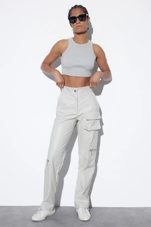 Trendyol Limited Edition Stone Woven Faux Leather Pants