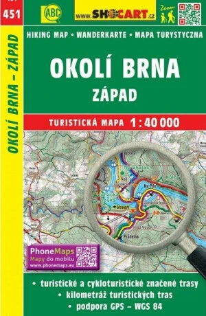 Okolí Brna - západ 1:40 000