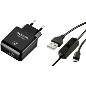 VOLTCRAFT QCP-3000 USM USB nabíjačka Vhodné pre: Raspberry Pi Výstupný prúd (max.) 3000 mA 1 x micro USB 2.0 zástrčka B