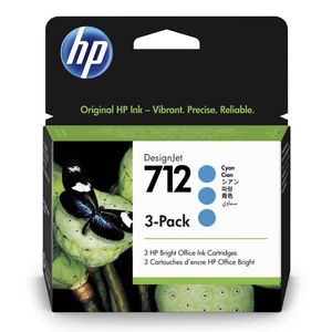 Cartridge HP 712, 3x 29 ml (3ED77A) modrá Barva: Azurová Objem kazety: 3× 29 ml Kompatibilní tiskárny:  HP DesignJet Studio 24'' (5HB12A) HP DesignJet