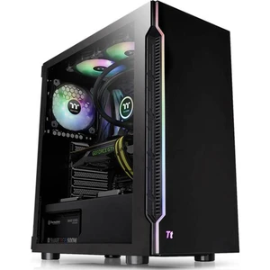 Thermaltake H200 TG RGB midi tower PC skrinka čierna integrované osvetlenie, 1 predinštalovaný ventilátor, bočné okno