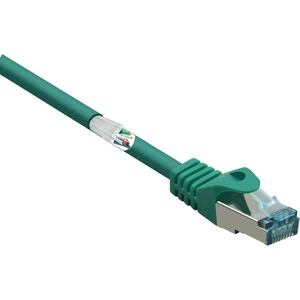 Basetech BT-2270610 RJ45 sieťové káble, prepojovacie káble CAT 6A S/FTP 0.50 m zelená s ochranou, samozhášavý 1 ks