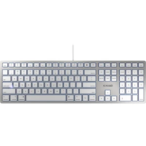 CHERRY KC 6000 Slim für MAC USB klávesnica US anglická, QWERTY, Mac strieborná, biela