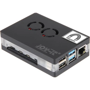 Joy-it RB-CaseP4+03 SBC skriňa Vhodné pre: Raspberry Pi vrátane aktívneho chladiča, vrátane magnetického uzáveru priehľa