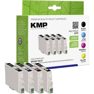 KMP Ink náhradný Epson T0611, T0612, T0613, T0614 kompatibilná kombinované balenie čierna, zelenomodrá, purpurová, žltá