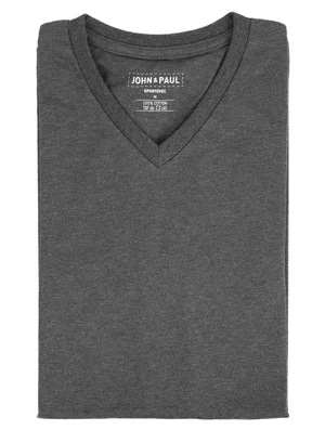 John & Paul Poriadne tričko John & Paul - šedé (V-neck) - 05 - Superchlap (XL)