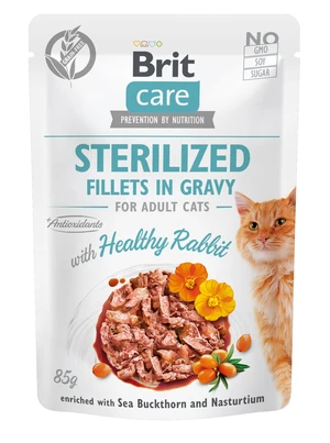 Brit Care Sterilizované Filety v Grave with Healthy Rabbit - 85g