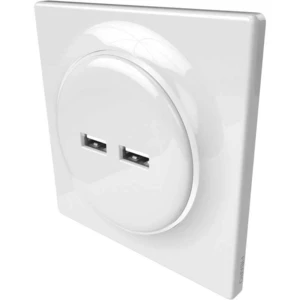 Zásuvka Fibaro Walli USB zásuvka (FGWU-021) biela zásuvka • 2× nezávislá USB nabíjačka • celkový nabíjací prúd 2 400 mA • vhodná na napájanie až 2 zar