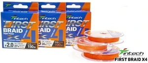 Intech first splétaná šňůra braided line braid x4 orange 150 m - 0,104 mm 3,63 kg